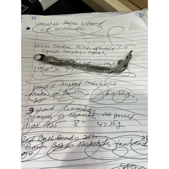 Henri Bendel Vintage Multistrand Silver-tone Clear Crystal Chain Toggle Bracelet - Picture 10 of 10